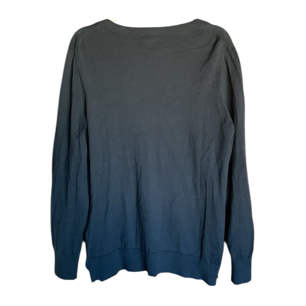 J Crew black cotton v neck sweater size XL capsule wardrobe neutral minimalist - Picture 3 of 8